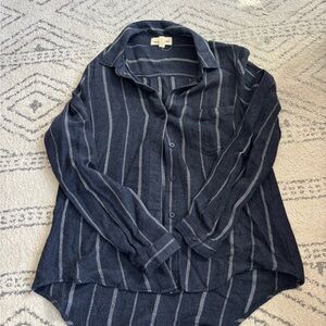 Cloth & Stone Navy and White Casual Shirt
